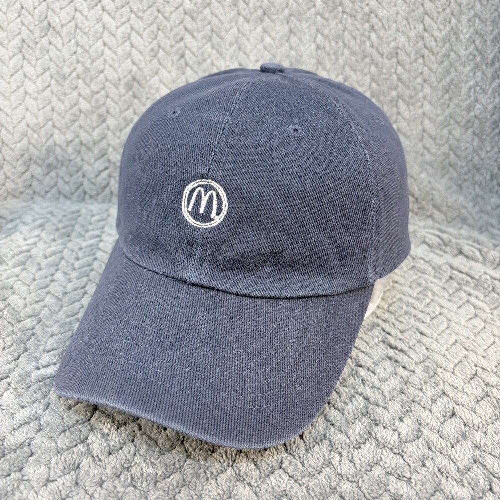 Apollo USA Navy Blue Baseball Cap Embroidered Circle M Logo Dad Hat Adjustable